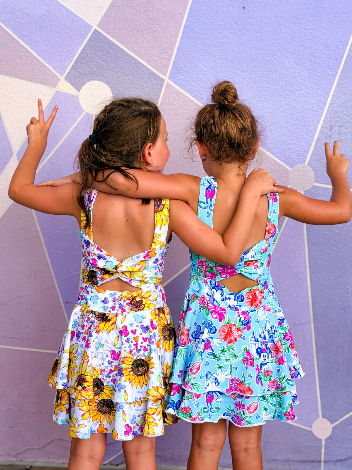 Twist back double tiered dress