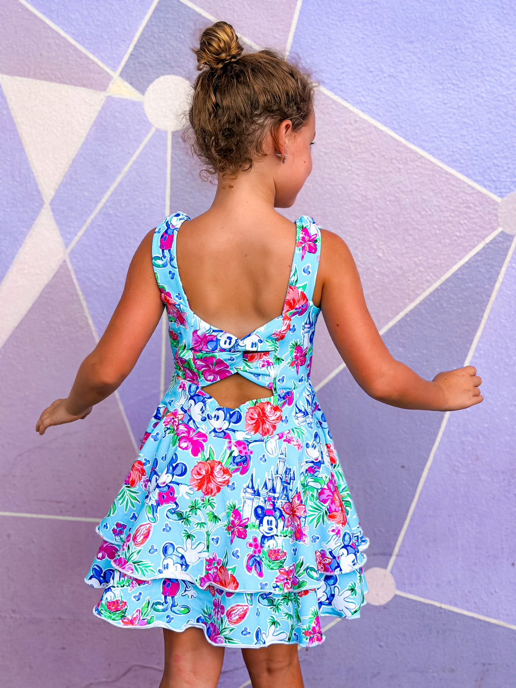 Twist back double tiered dress