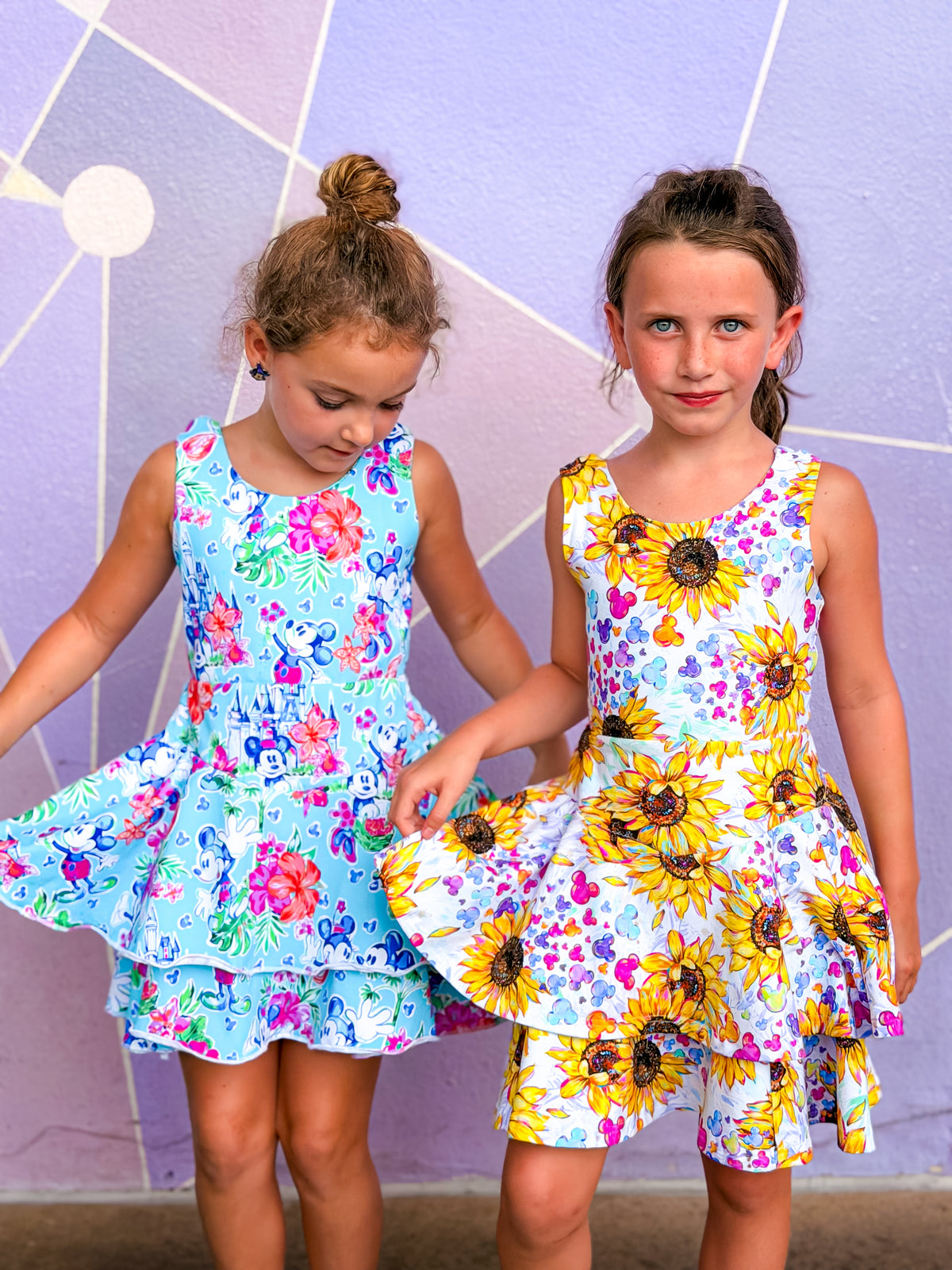 Twist back double tiered dress