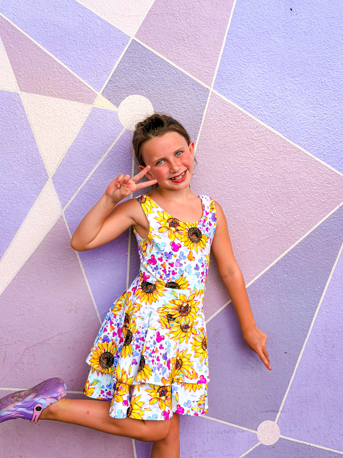 Twist back double tiered dress